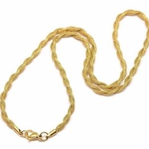 Gold Mesh Chain Necklace Stainless Steel